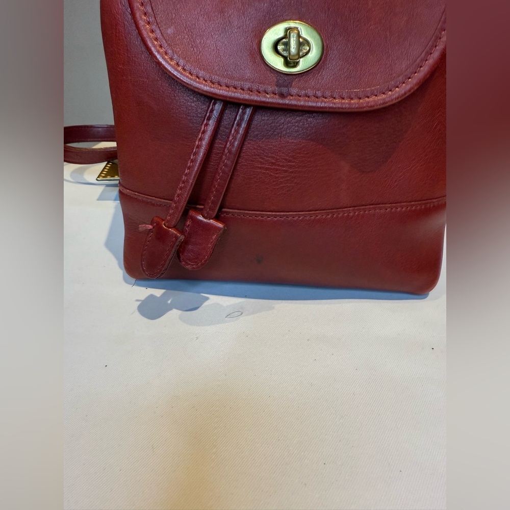 Coach Vintage Daypack Red Leather Gold Hardware 1996 9960 - Picture 2 of 7